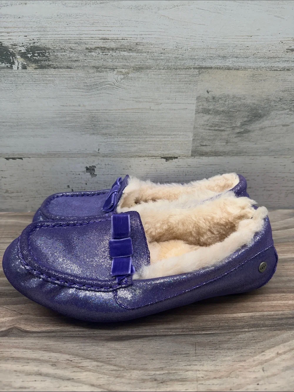 Ugg Australia Annmarie Moccasin Kid Size 6 36EU 1003086K Petunia Purple Slippers